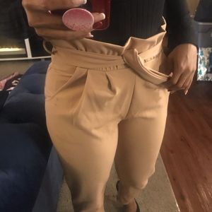 high waist pant with belt